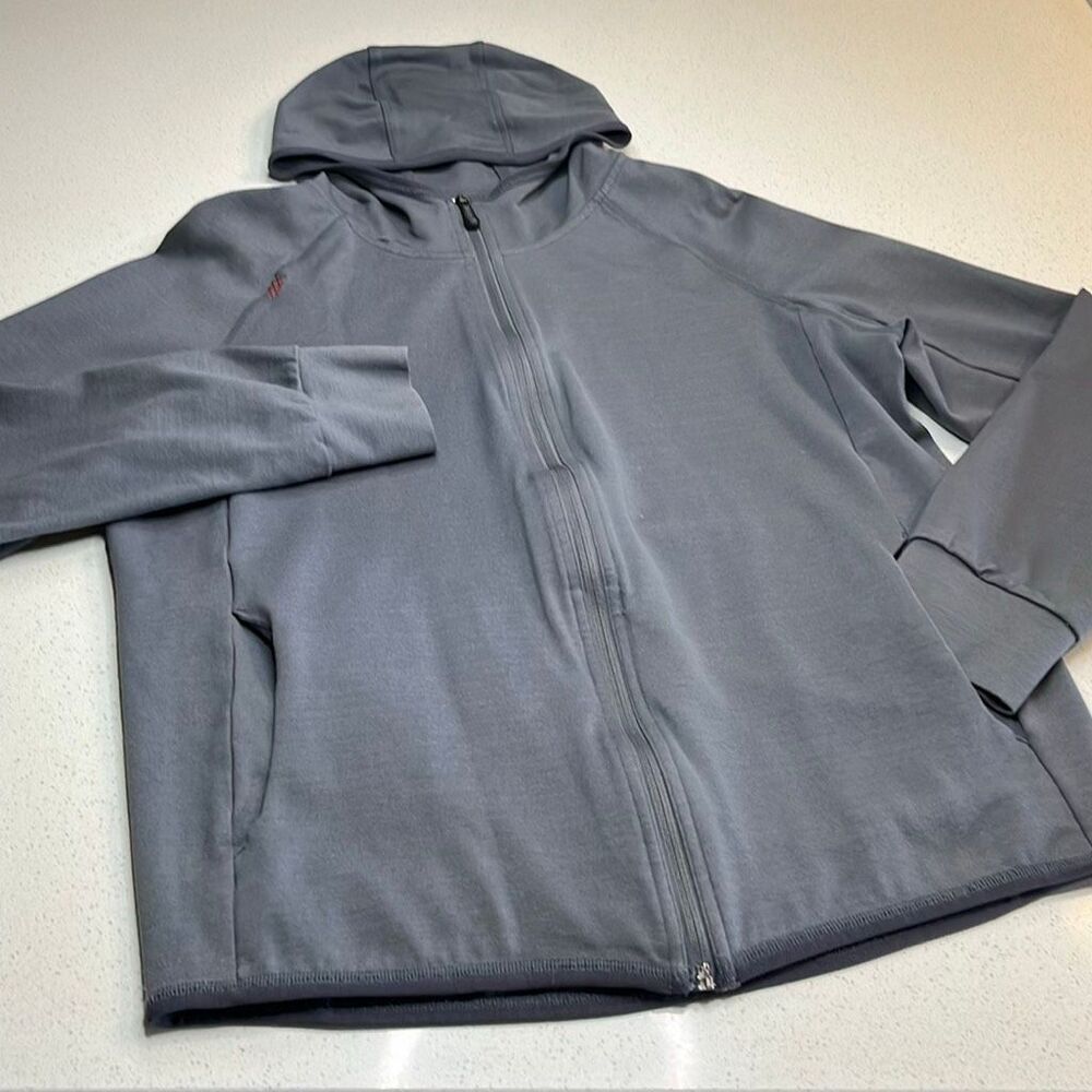 Rhone Men’s M Gray Full Zip Performance Hoodie Jacket Viscose Nylon Stretch